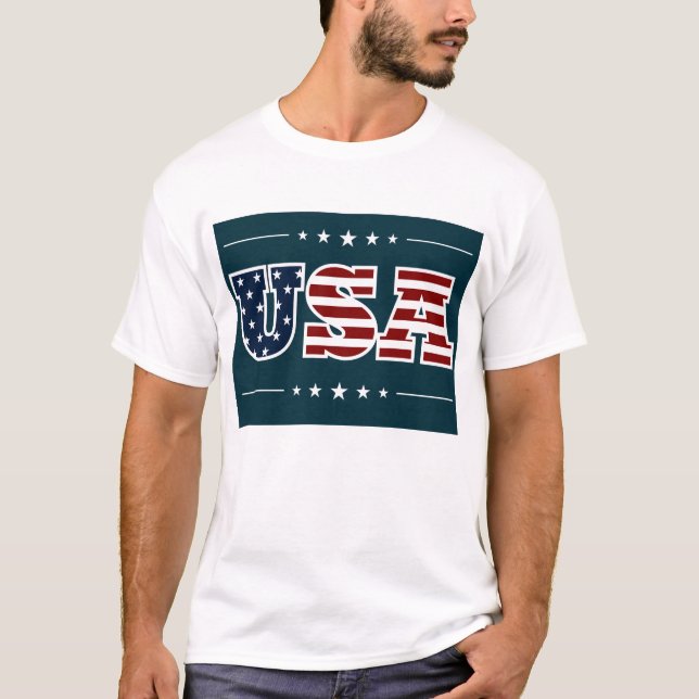 T-shirt Texte USA (Devant)