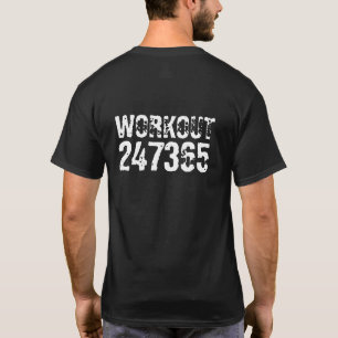 T-shirt Texte usé et rayé Workout 247365 blanc