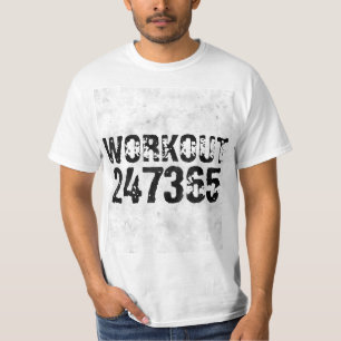 T-shirt Texte usé et rayé Workout 247365 rustique