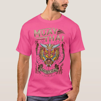 T-shirt Thai Boxing Warrior'S Heart Muay Thai Et Lion Dem