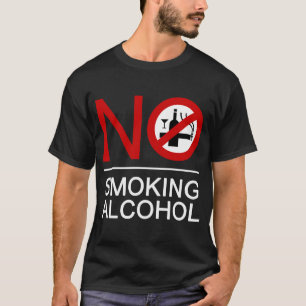 T-shirt ⚠ thaïlandais de signe de ⚠ non-fumeurs d'alcool