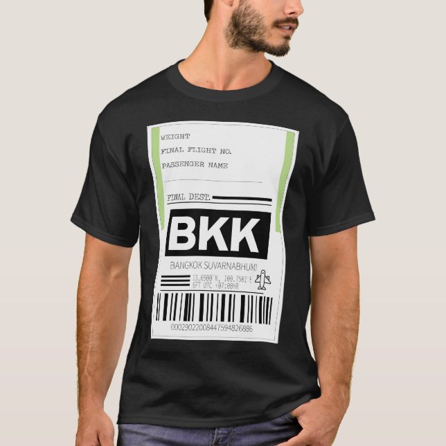 T-shirt Thaïlande (Bangkok) Bagages (Devant)