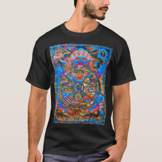 T-shirt Thangka Tibétain Samsara Mandala Roue bouddhiste d