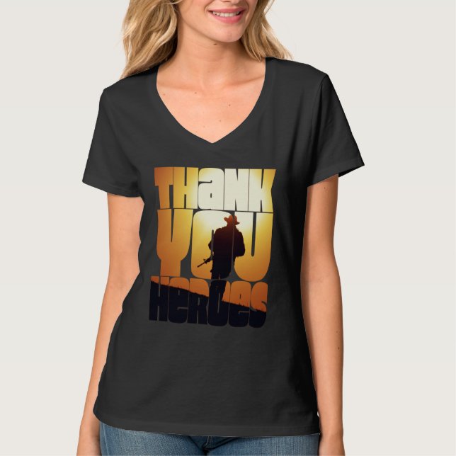 T-shirt Thank You Heroes  6 (Devant)
