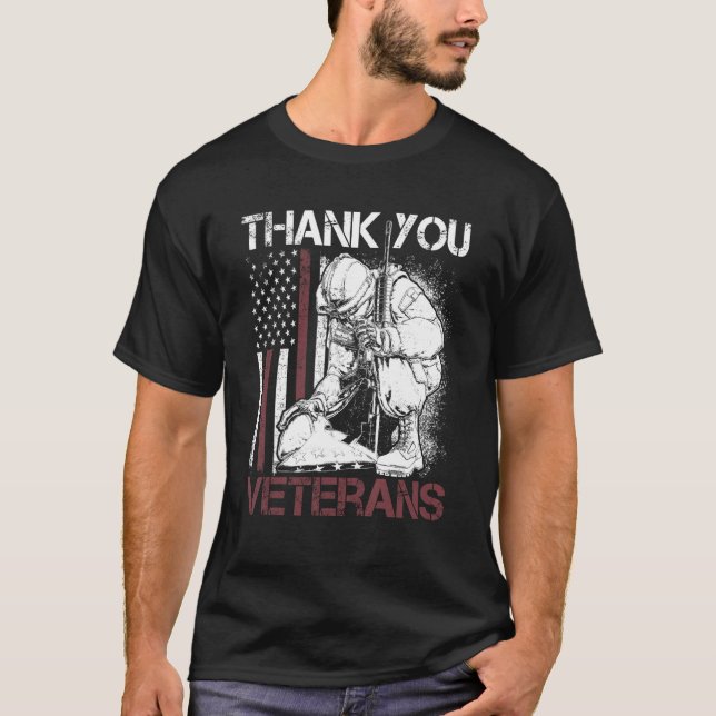 T-shirt Thank You Vétéran Proud Vétéran Père Grand-père (Devant)