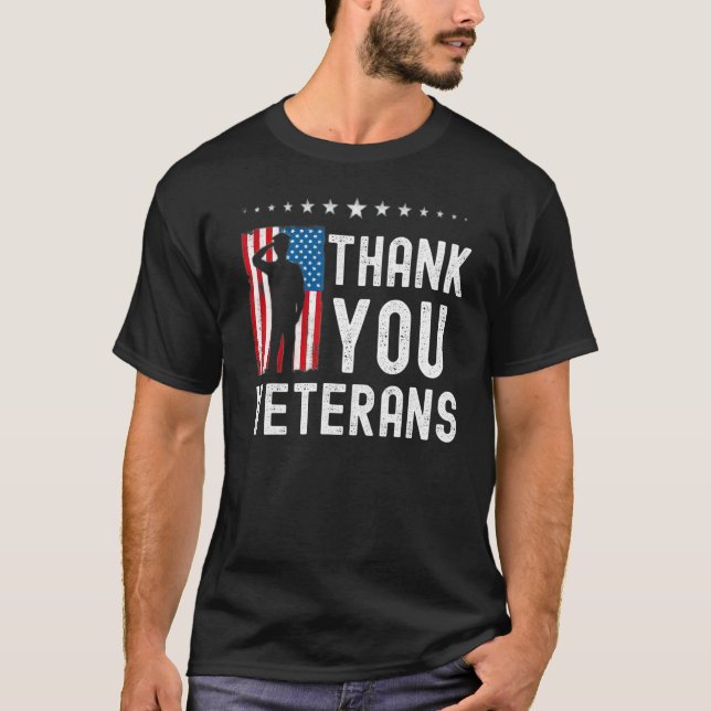 T-shirt Thank You Veterans   American Flag Celebration (Devant)