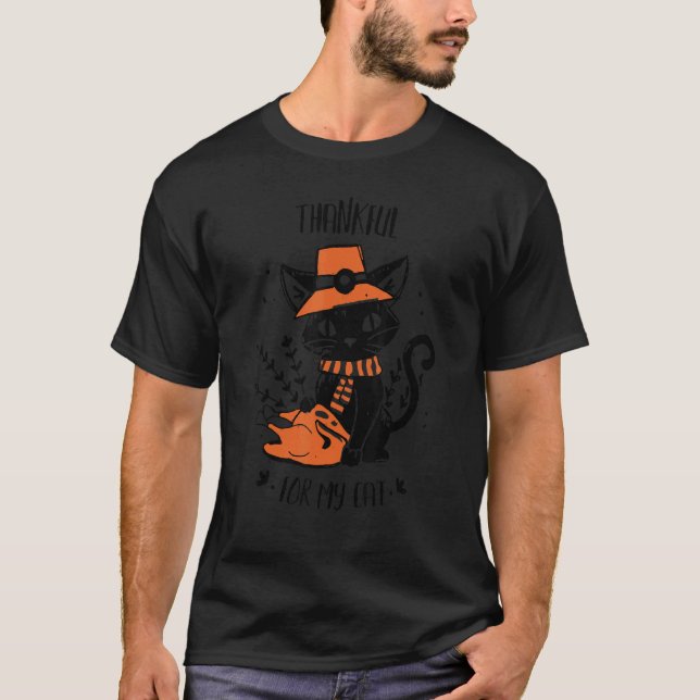 T-shirt Thankful For My Cats Happy Thanksgiving Cat (Devant)