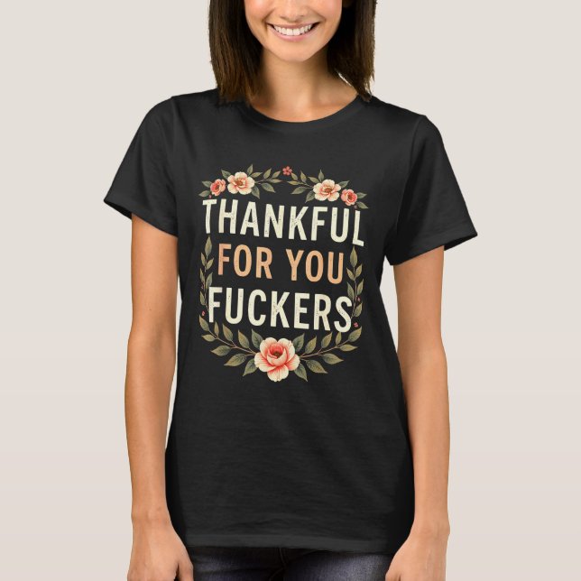 T-shirt Thankful For You Forers Funny Retro Thanksgiving M (Devant)