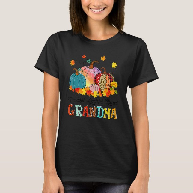 T-shirt Thankful Grateful Blessed Grammy Pumpkins Thanksgi (Devant)