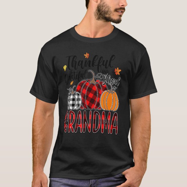 T-shirt Thankful Grateful Blessed Grandma Pumpkin Truck Th (Devant)