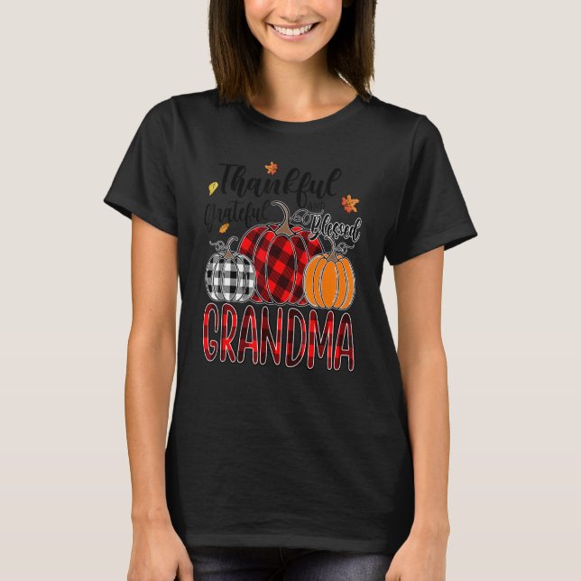 T-shirt Thankful Grateful Blessed Grandma Pumpkin Truck Th (Devant)