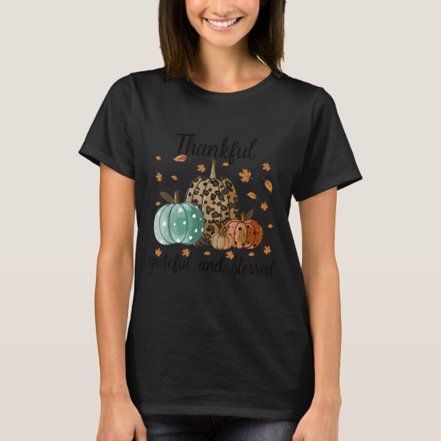 T-shirt Thankful Grateful Blessed Shirt For Women Funny Ch (Devant)