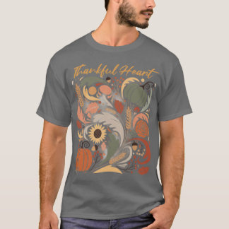 T-shirt THANKFUL HEART Christian Autumn Quote Scoop family