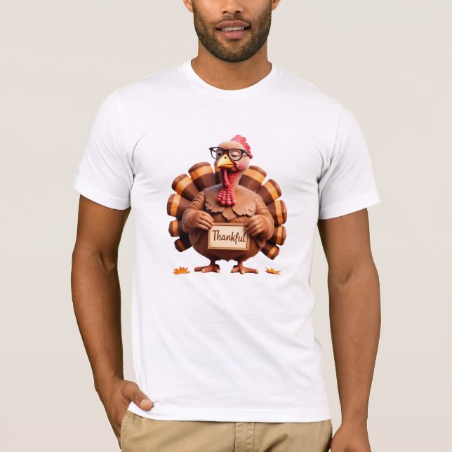T-shirt Thankful Turkey Design – Funny Holiday Art (Devant)
