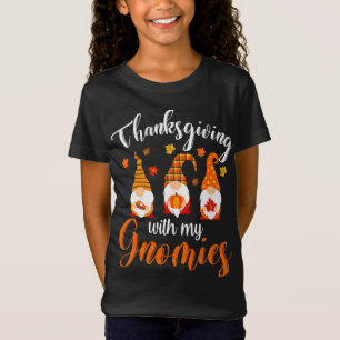 T-Shirt Thanksgiving Avec Mes Gnomes Drôle Automne Automne