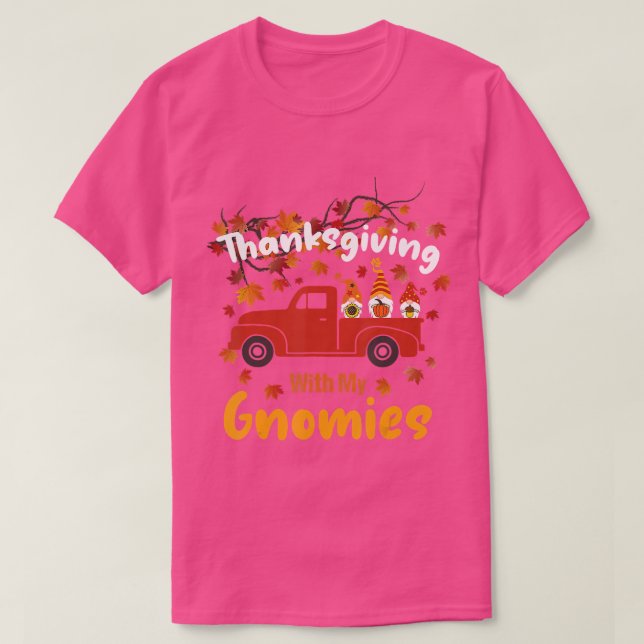 T-shirt Thanksgiving Avec Mes Gnomies Drôle Gnomes D'Autom (Design devant)