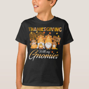 T-shirt Thanksgiving Avec Mes Gnomies Drôle Les Gnomes D'A