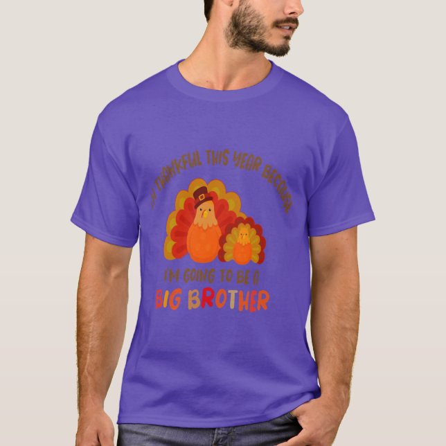T-shirt Thanksgiving big brother raglan shirt thankful tur (Devant)