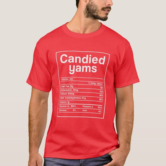 T-shirt Thanksgiving Christmas Candead Yams Nutritional Fa (Devant)