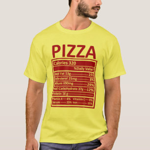 T-shirt Thanksgiving Christmas Funny Pizza Nutrition Fiche