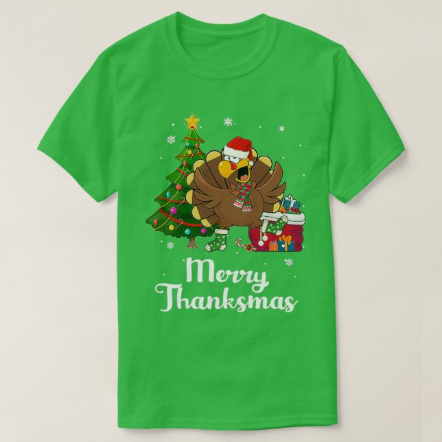 T-shirt Thanksgiving Christmas Turkey (Design devant)