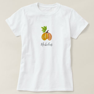 T-shirt Thanksgiving Citrouilles d'aquarelle personnalisée