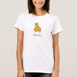 T-shirt Thanksgiving Citrouilles d'aquarelle personnalisée