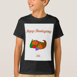 T-shirt Thanksgiving Cornucopia Boys Black Basic T Shirt