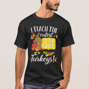 T-shirt Thanksgiving Enseignant 2e année Cutest Turke