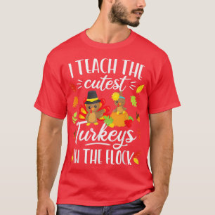 T-shirt Thanksgiving Enseignant J'Enseigne Les Turclés Les