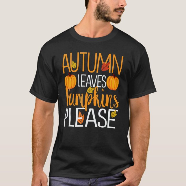 T-shirt Thanksgiving Fall Mom  Autumn Leaves and Pumpkin P (Devant)