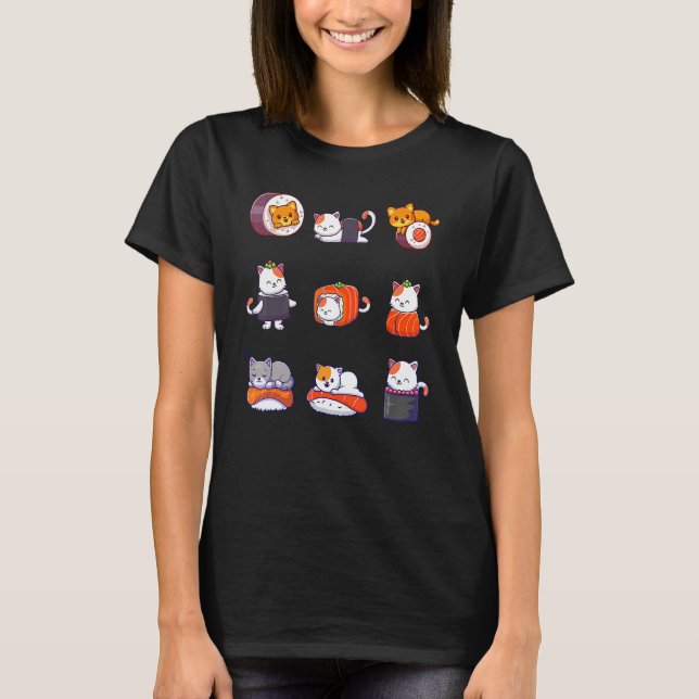 T-shirt Thanksgiving  For Women Men Cat Food Sushi Roller (Devant)