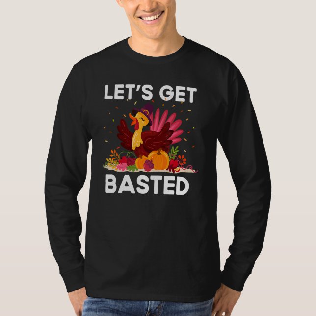 T-shirt Thanksgiving Friendsgiving  Fall Humour Basted (Devant)