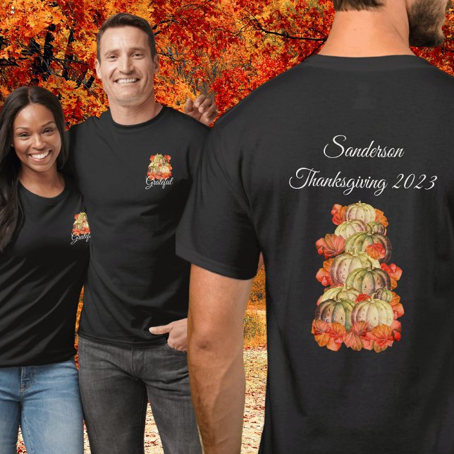 T-shirt Thanksgiving Friendsgiving Watercolor Citrouilles (Créateur téléchargé)