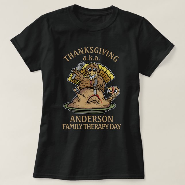 T-shirt Thanksgiving Funny Turquie Nom de famille Thanksgi (Design devant)