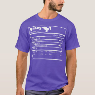 T-shirt Thanksgiving Gravy Nutrition Facts Drôle Noël
