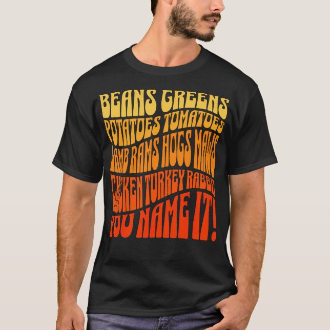 T-shirt Thanksgiving Greens Haricots Pommes de terre Tomat (Devant)