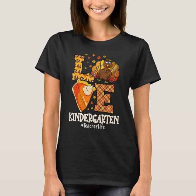 T-shirt Thanksgiving Love Kindergarten Enseignant Turquie  (Devant)