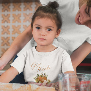 T-shirt Thanksgiving Merci script automne laisse les enfan