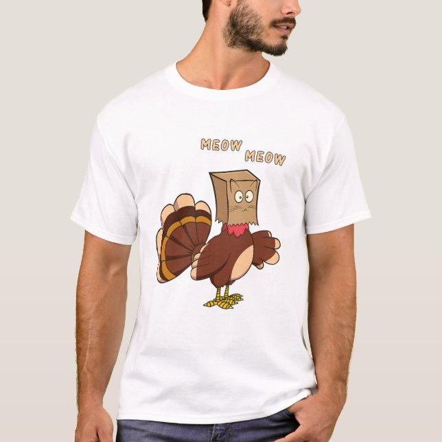 T-shirt Thanksgiving mignon chat faux (Devant)