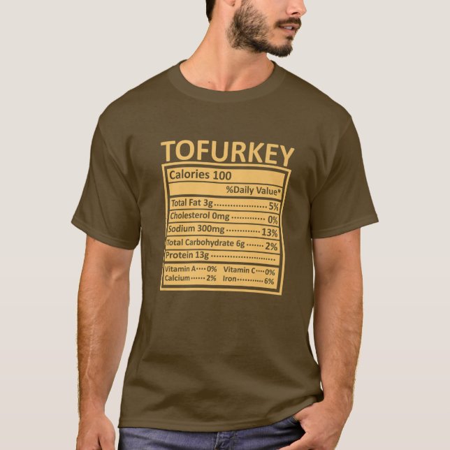 T-shirt Thanksgiving Noël Funny Tofurkey Nutrition Fa (Devant)