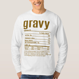 T-shirt Thanksgiving Noël Gravy Faits nutritionnels