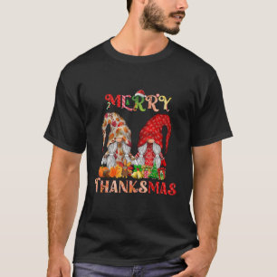T-shirt Thanksgiving Noël Joyeux Thanksmas Gnomas