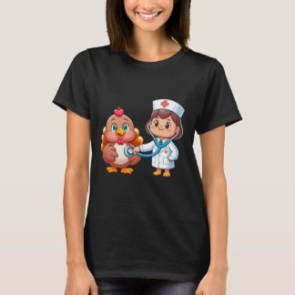 T-shirt Thanksgiving Nurse Heartbeat Turkey Fall Scrub Top
