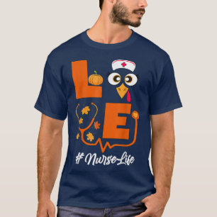 T-shirt Thanksgiving Nurse Scrub Top Femmes Love Turquie N