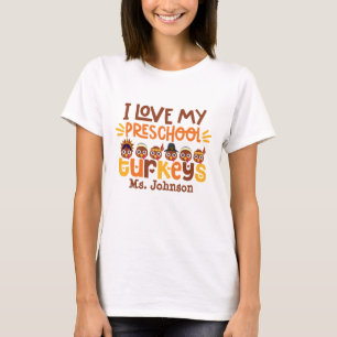 T-shirt Thanksgiving personnalisé pour un enseignant présc