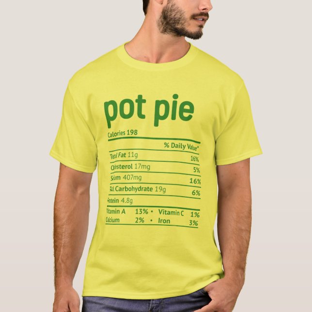 T-shirt Thanksgiving Pot Pie Nutrition Favorable Noël (Devant)