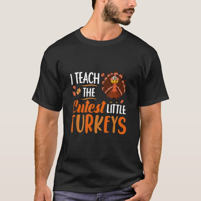 T-shirt Thanksgiving Pour Les Enseignants J'Enseigne Le Pl (Devant)