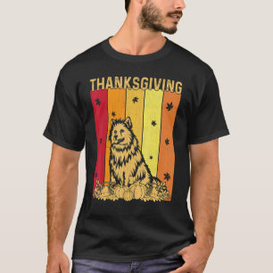 T-shirt Thanksgiving Retro American Eskimo Dog Matching Fa