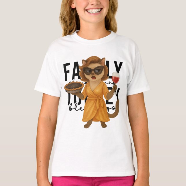 T-shirt Thanksgiving themed for cat lovers (Devant)